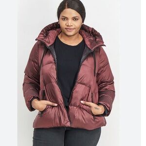NWT Sam Edelman Burgundy Puffer Jacket
